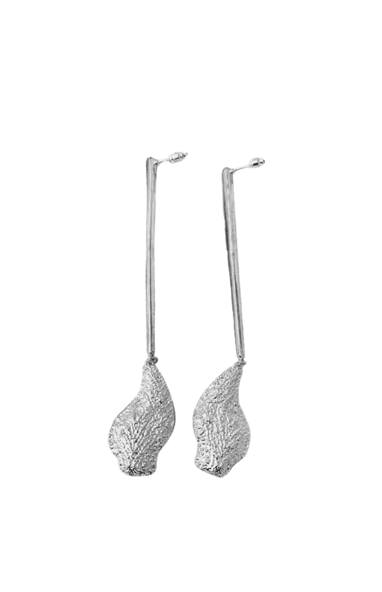 Silver KO x Idia Silhouette Bar Earrings