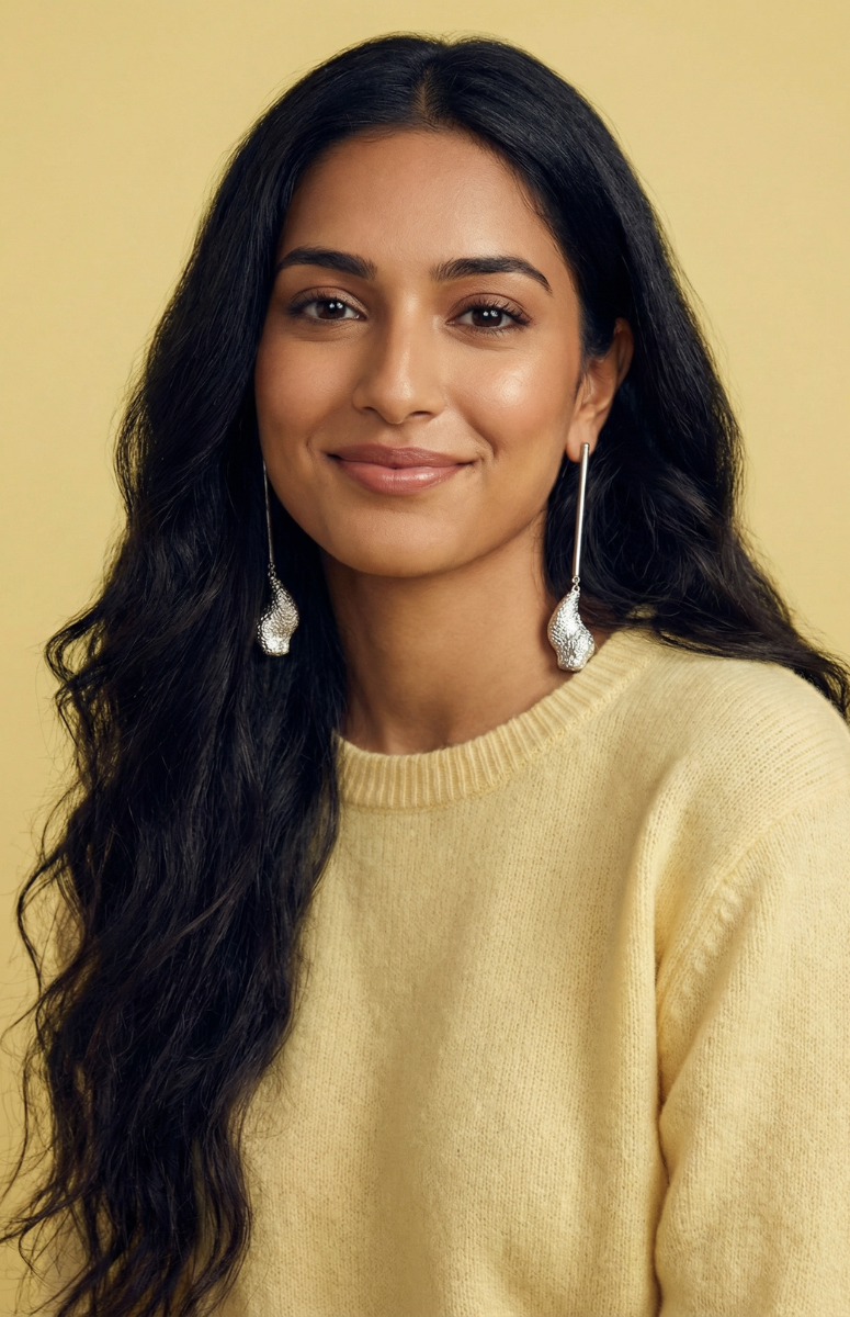 Silver KO x Idia Silhouette Bar Earrings