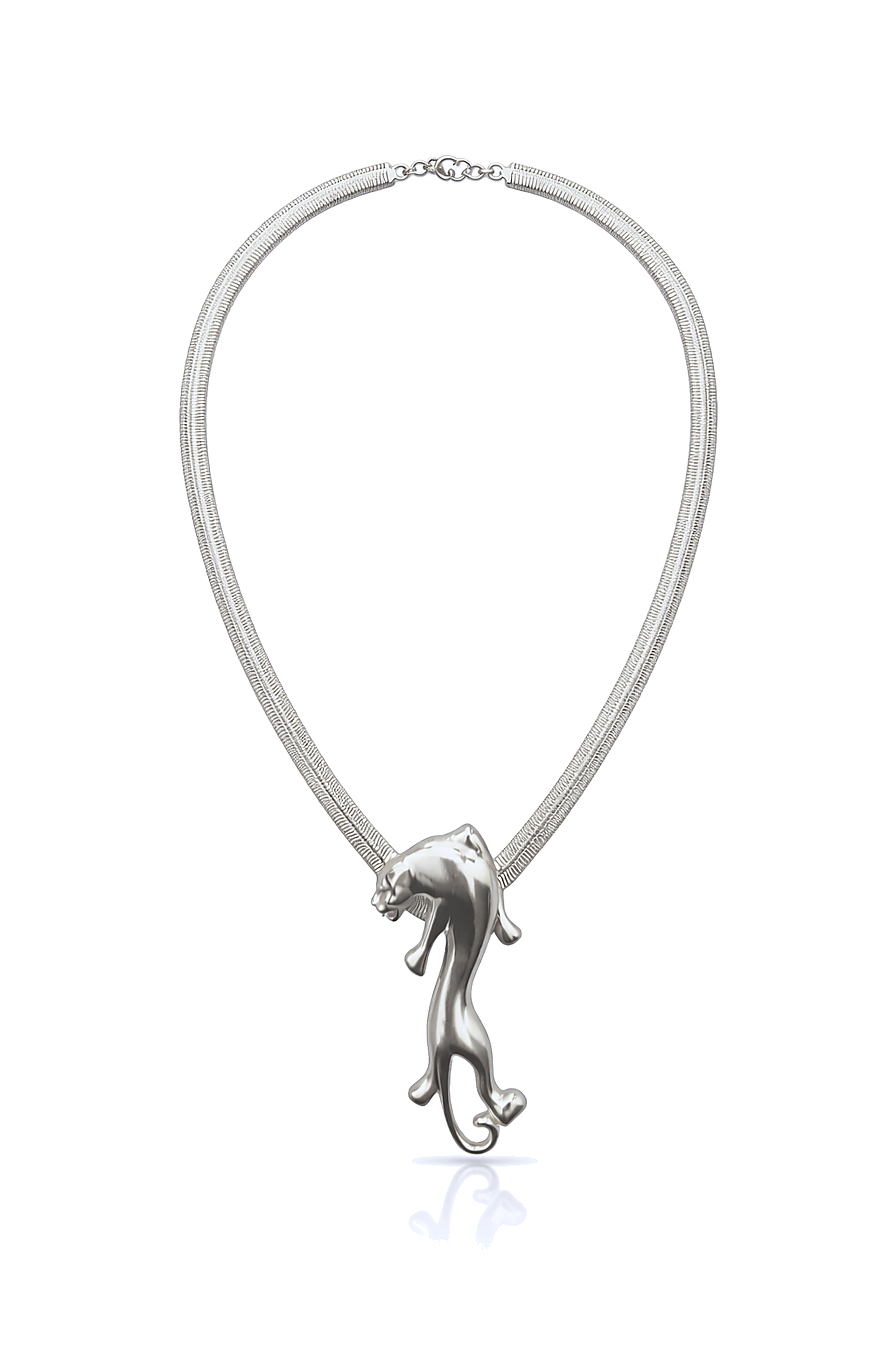 Collier léopard Omolola argenté