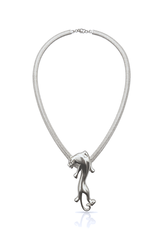 Silver Omolola Leopard  Necklace