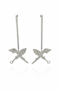 Silver Ajibola x SOA Silhouette Bar Earrings