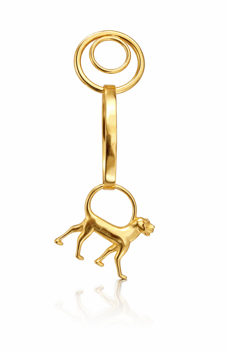 Bonoselulu Triple Hoop Leopard Drop Earrings (Glossy)