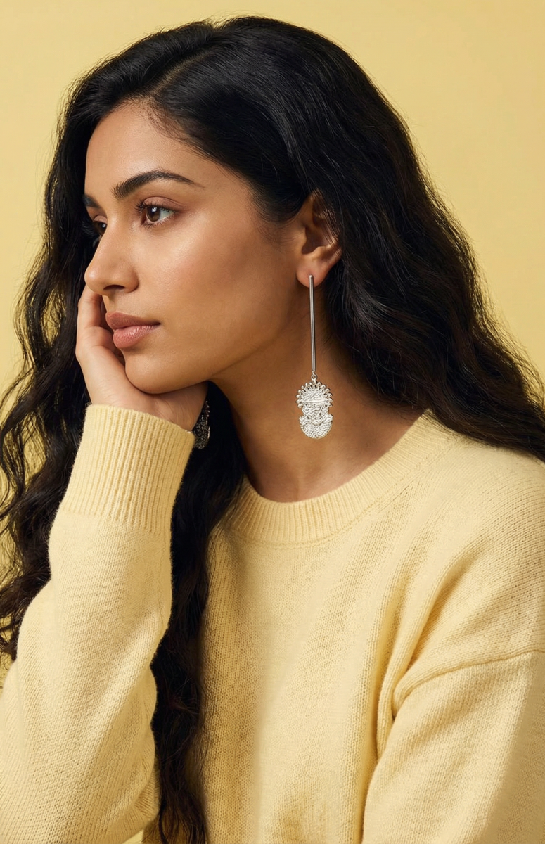 Silver Adunni x  Idia Bar Earrings