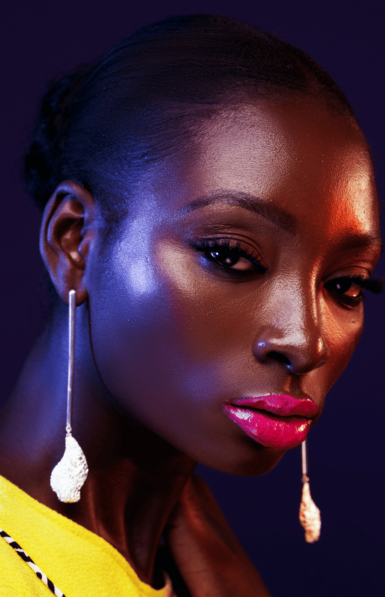 Silver KO x Idia Silhouette Bar Earrings